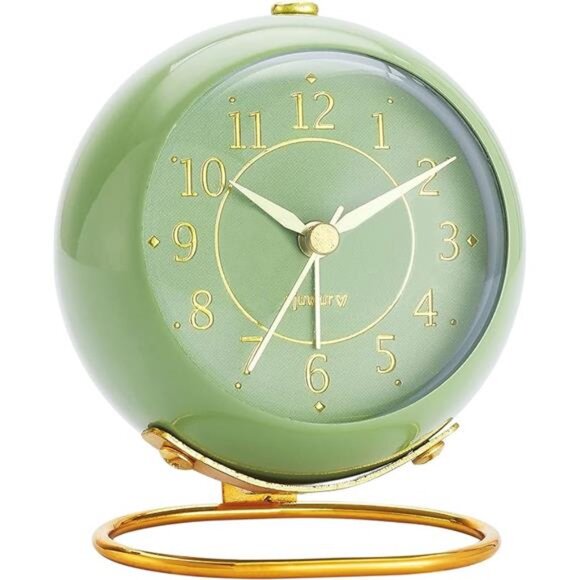 Metal Desk Clock, Retro Bedroom Table Vintage Analog Alarm Clock - Picture 7 of 7